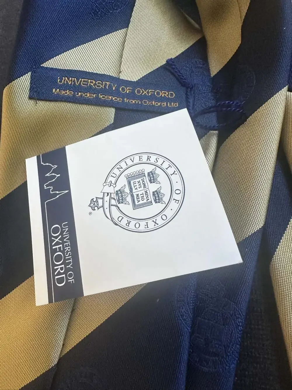 NWT University of Oxford Official Licensed Striped Tie  Embroidered Crest